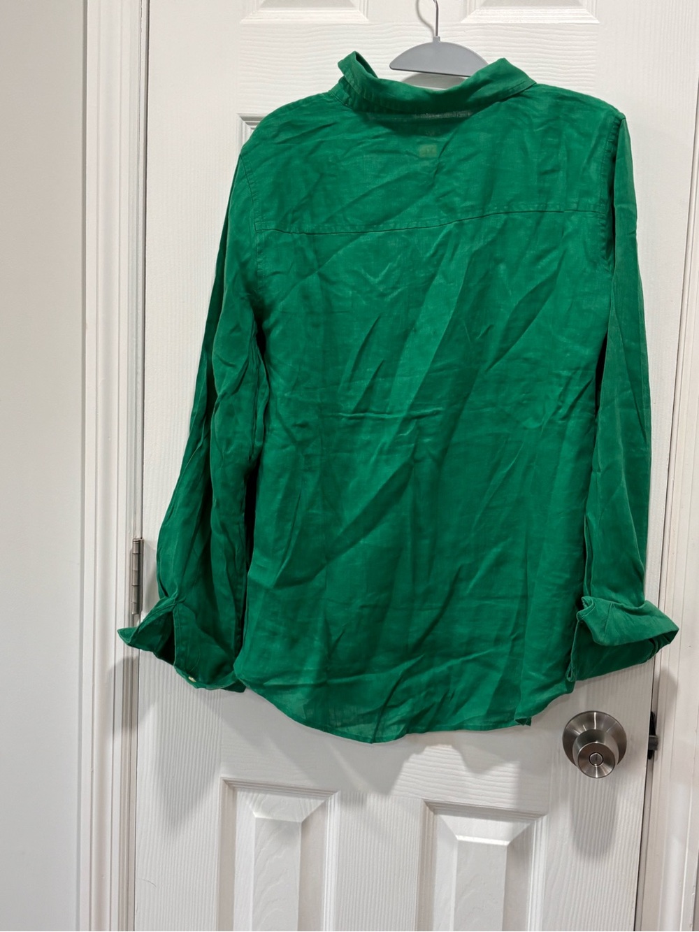 🟡Lilly Pulitzer Vibrant Green Button-Down Linen Shirt - Picture 3 of 8
